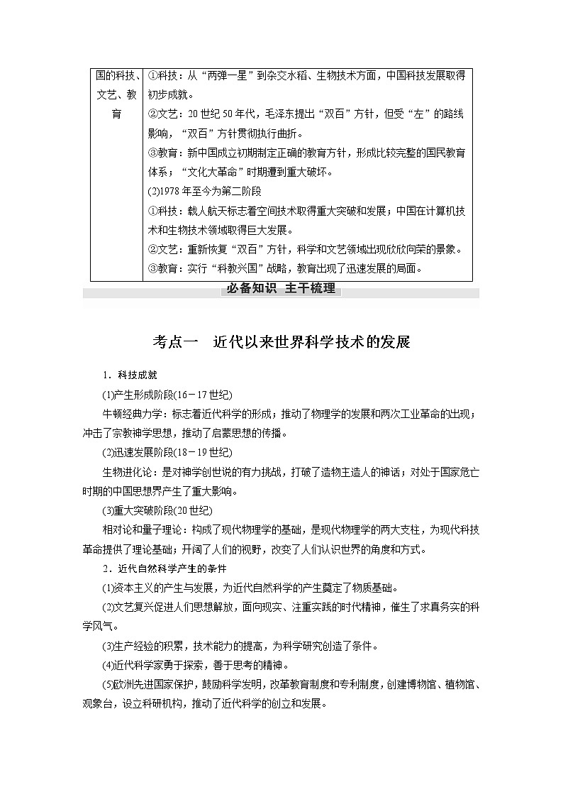 【最新】2022年高考历史二轮复习 第1部分 板块3 专题14　近代以来的中外科教与文艺学案02