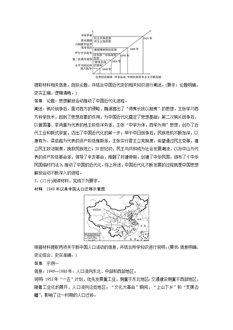 【最新】2022年高考历史二轮复习 第2部分 主观题高分练 训练7　提取信息说明类大题练(全国卷开放型)学案02
