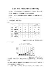 【最新】2022年高考历史二轮复习 第2部分 主观题高分练 训练2　特点、特征类大题练(全国卷常规型)学案