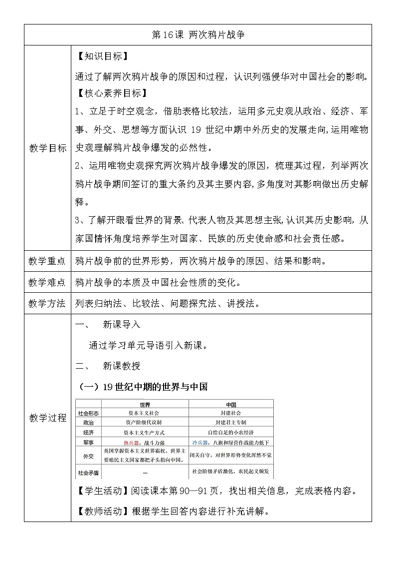 第16课 两次鸦片战争教案01