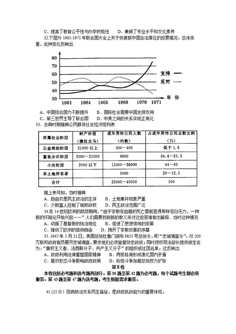 河南省郑州市2020届高三高中毕业年级第二次质量预测历史试题含答案02
