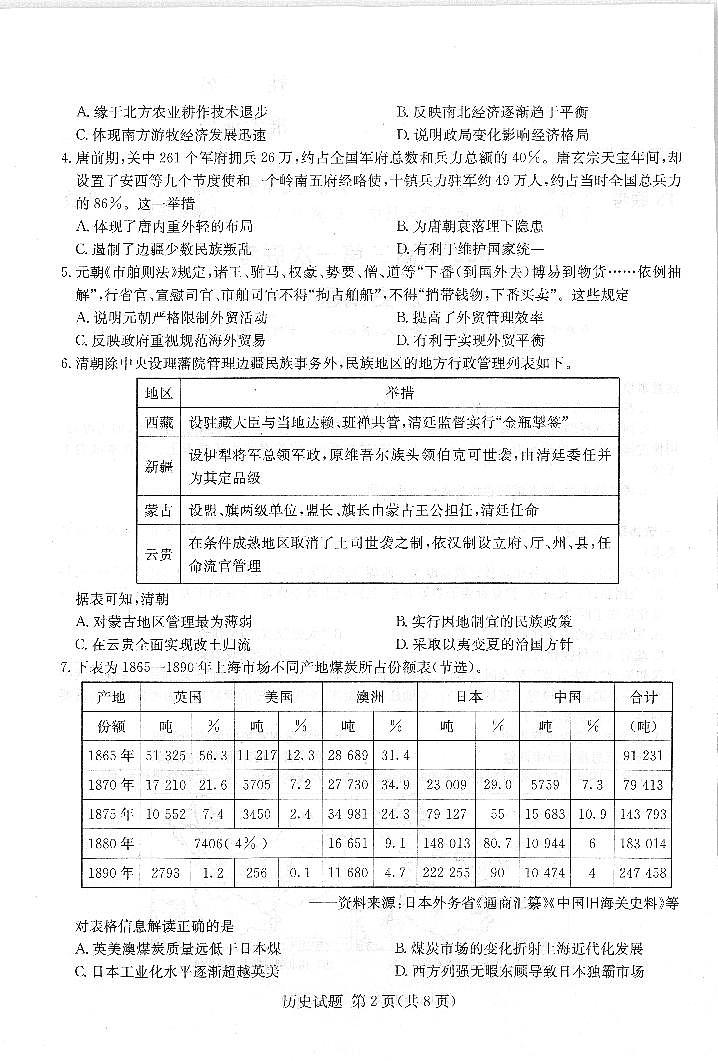 （湖南版）八省八校2021-2022学年高三上学期第一次联考历史试卷(pdf版含解析)第2页