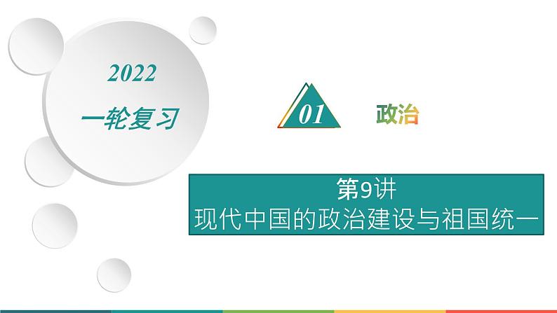 2022届高中历史一轮复习  专题三 第9讲现代中国的政治建设与祖国统一  精品课件(人民版）第1页