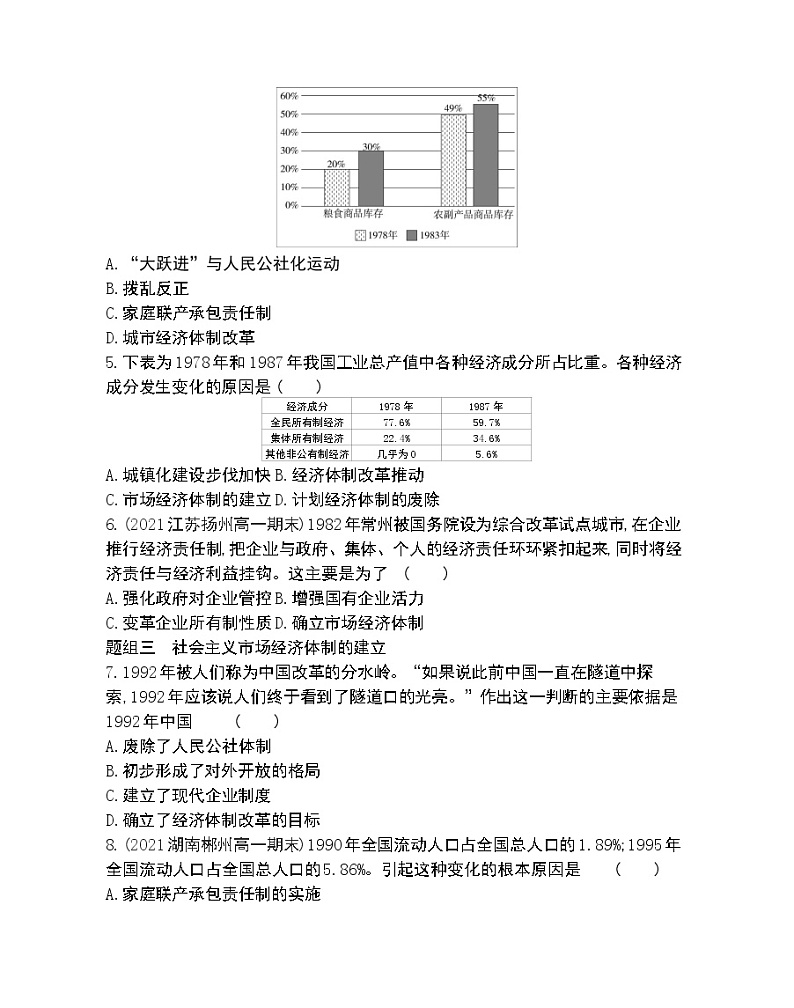 第12课　从计划经济到市场经济-2022版历史必修2 人教版（新课标） 同步练习 （Word含解析）02