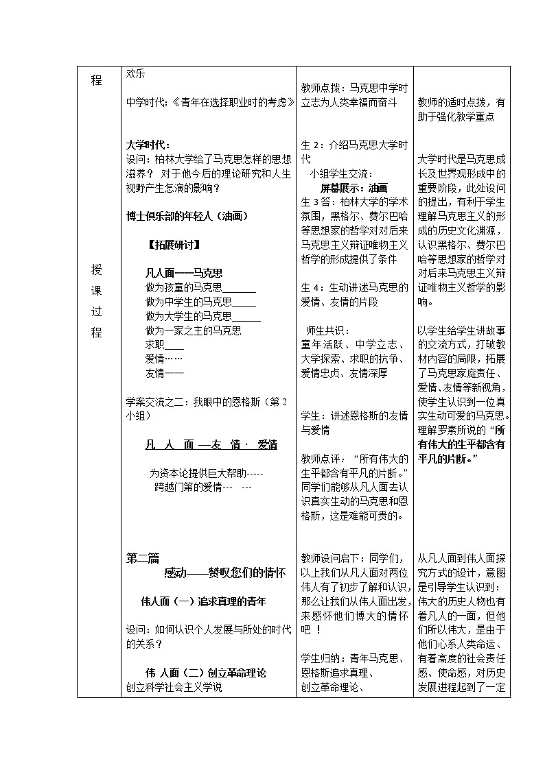 第13课 革命导师马克思和恩格斯 教学设计-岳麓版高中历史选修4第3页