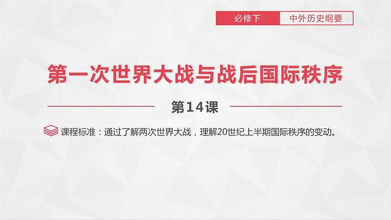 第14课 第一次世界大战与战后国际秩序 统编版高中历史必修中外历史纲要下册 (5)课件PPT第1页