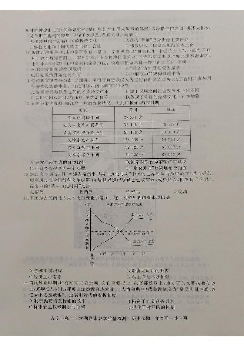 江西省吉安市2021-2022学年高一上学期期末考试历史PDF版含答案02