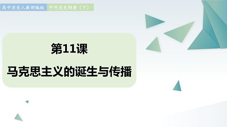 第11课 马克思主义的诞生与传播 同步课件  高中历史人教部编版  中外历史纲要（下） （2022年）第1页