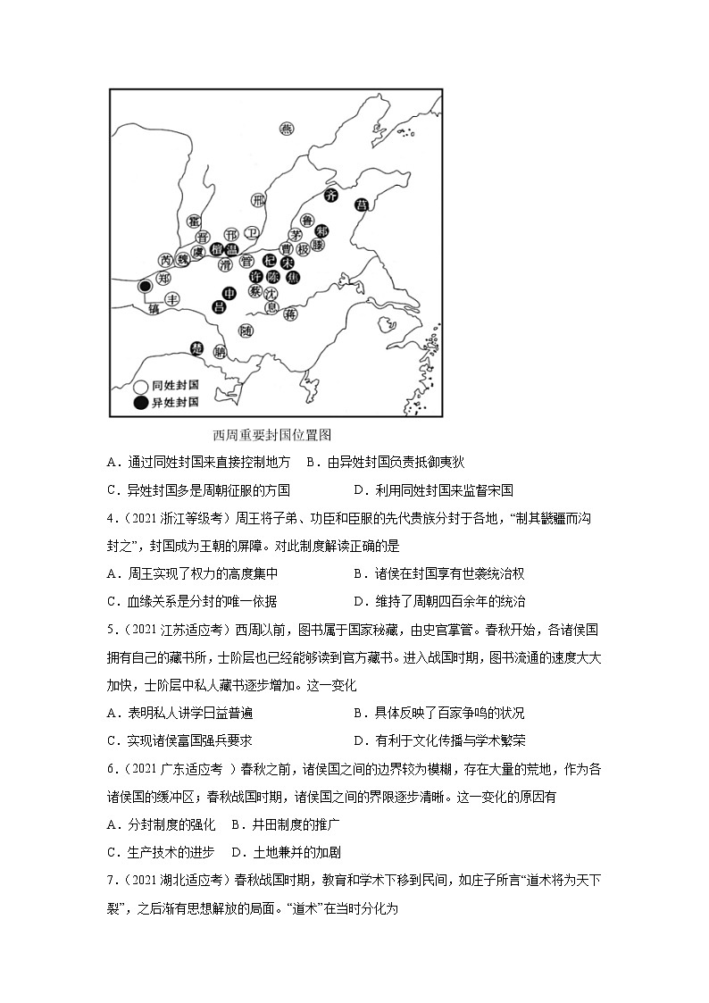 专题01  从中华文明起源到秦汉大一统封建国家的建立和巩固-2021年高考历史三轮冲刺复习热点专题优选优练02