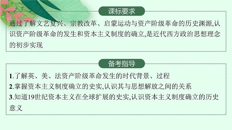 人教版新高考历史一轮复习课件--　资产阶级革命与资本主义制度的确立第2页