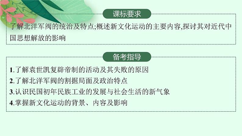 人教版新高考历史一轮复习课件--北洋军阀统治时期的政治、经济与文化第2页