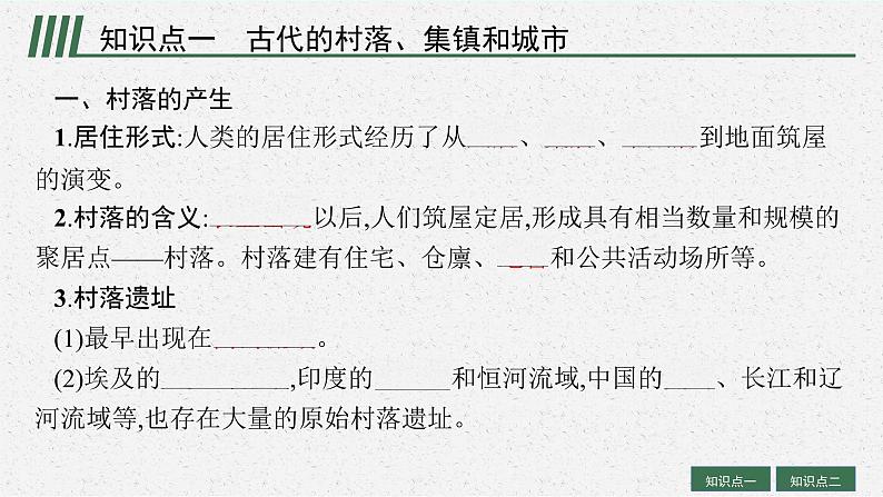 人教版新高考历史一轮复习课件--村落、城镇与居住环境05