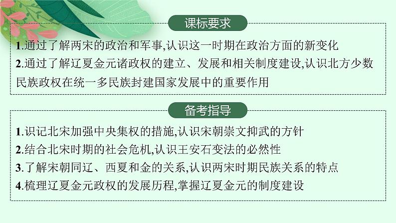 人教版新高考历史一轮复习课件--辽宋夏金元的统治02