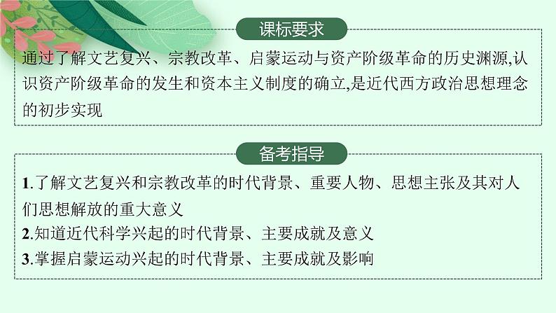 人教版新高考历史一轮复习课件--欧洲的思想解放运动02