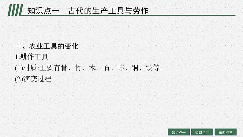 人教版新高考历史一轮复习课件--生产工具与劳作方式06