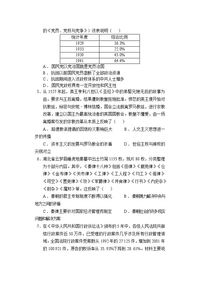 2021-2022学辽宁省沈阳市重点高中联合体年高三12月考试历史试题含答案02