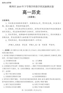 2019-2020学年湖南省郴州市高一上学期期末考试历史试题 PDF版