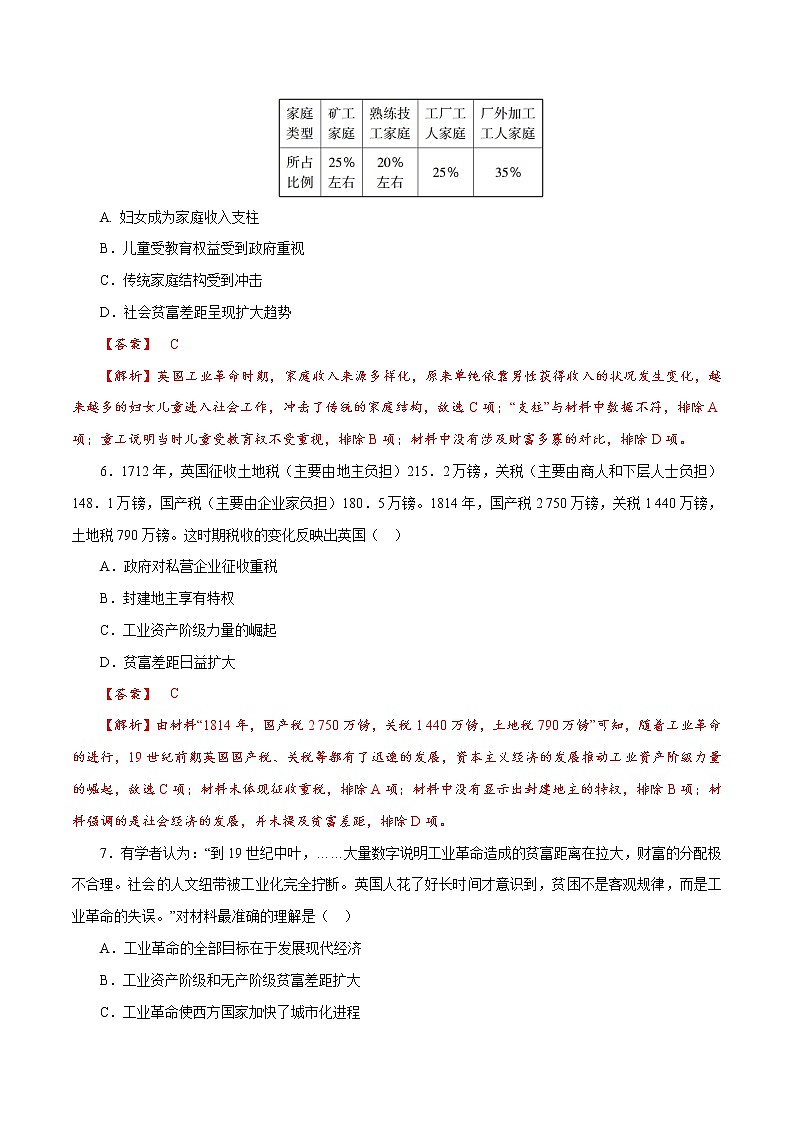 课时26 影响世界的工业革命-2022年高考历史一轮复习小题多维练（新高考版）03