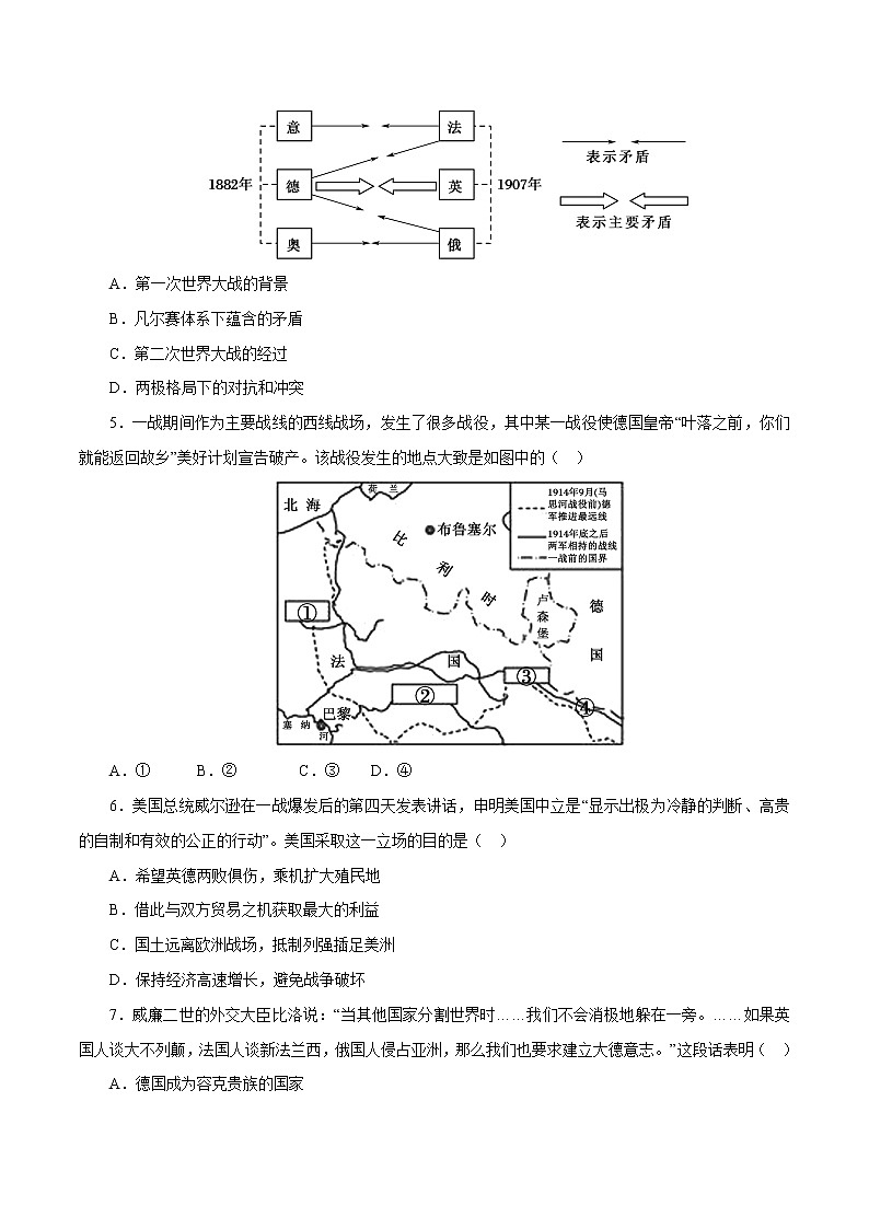 课时29 第一次世界大战与战后国际秩序-2022年高考历史一轮复习小题多维练（新高考版）02