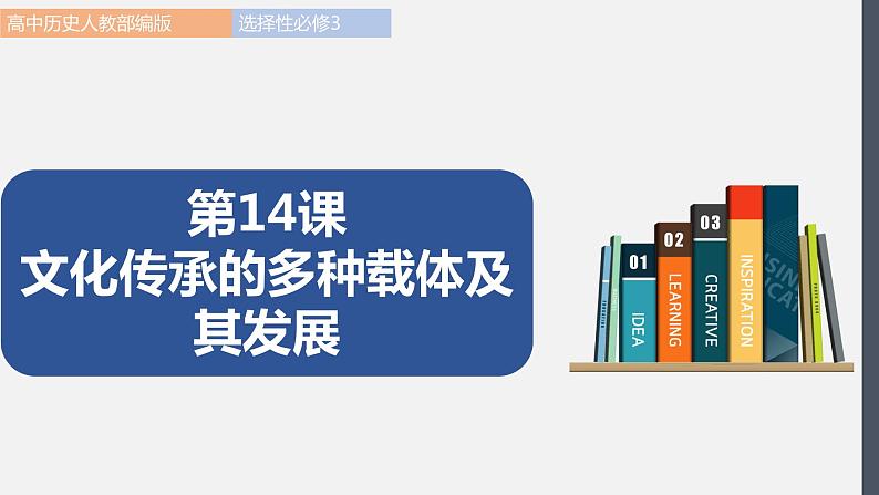 第14课  文化传承的多种载体及其发展 课件 高中历史人教部编版 选择性必修3（2022年）01