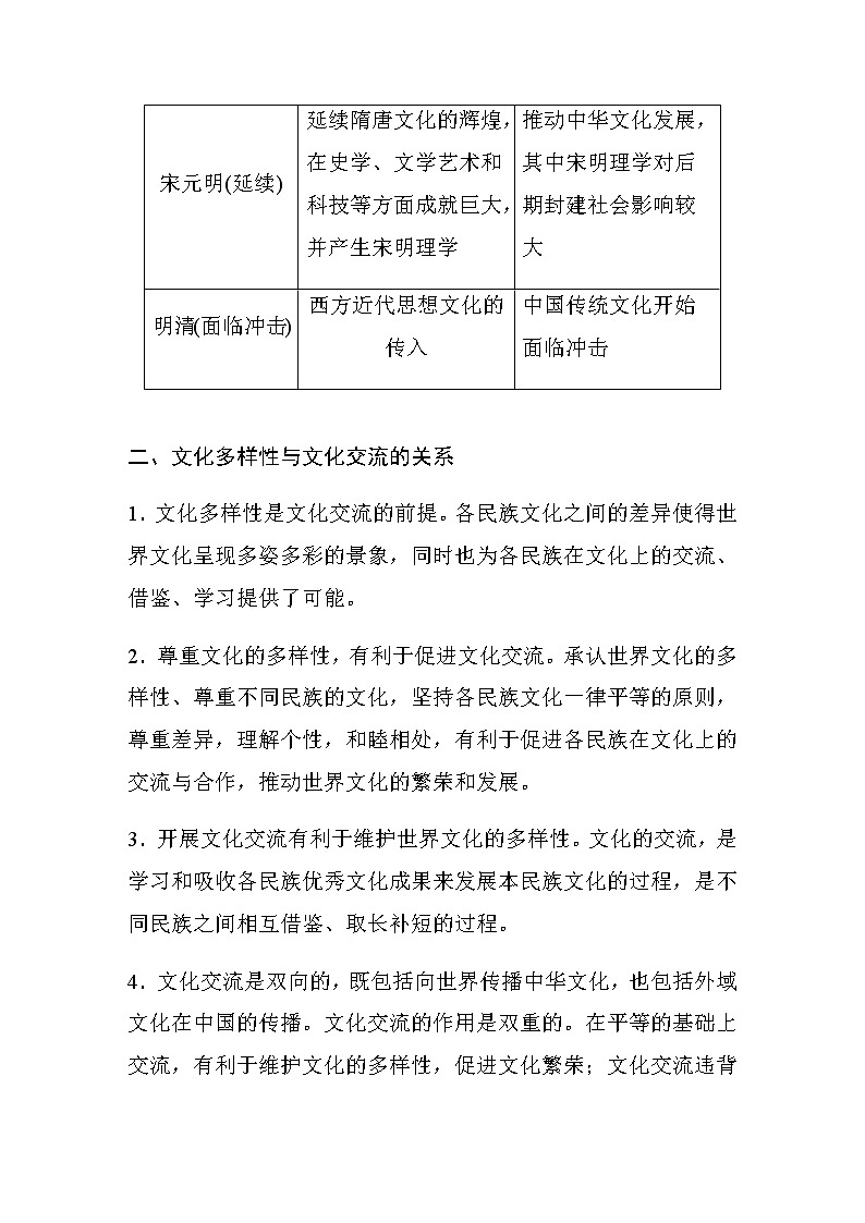 高中历史统编版选择性必修3 文化交流与传播 第一单元　源远流长的中华文化  单元总结提升 （学案）第3页