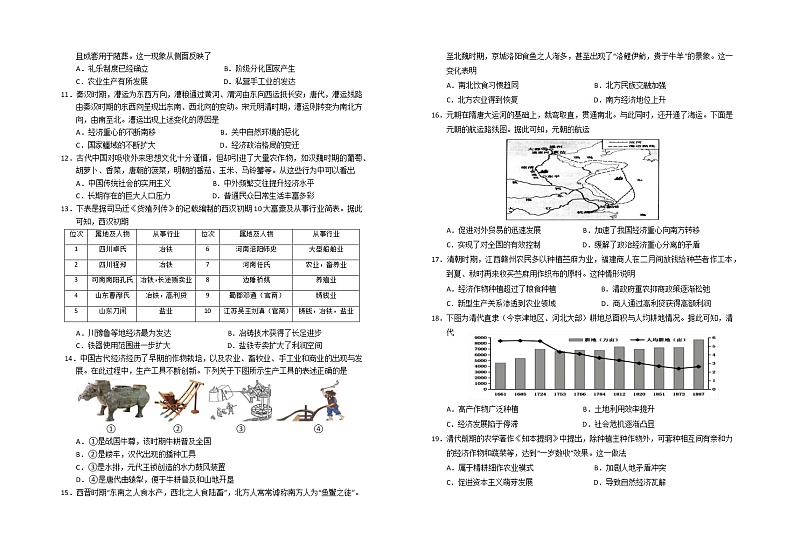 宁夏银川市一中2021-2022学年高二上学期期末考试历史试题含答案第2页