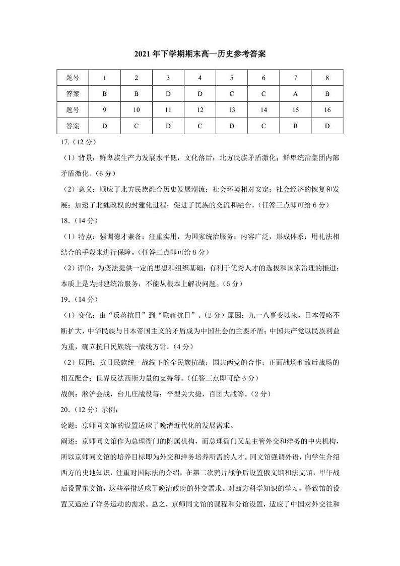 湖南省娄底市新化县2021-2022学年高一上学期期末考试历史PDF版含答案（可编辑）01