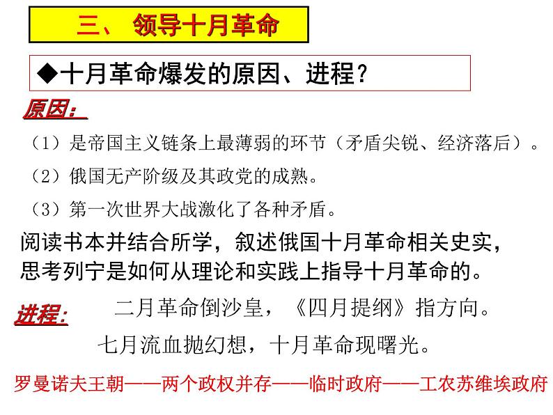 第一个社会主义国家的缔造者列宁 课件--2022届高考历史人教版选修4一轮复习第6页