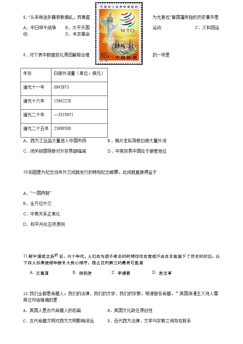 2021-2022年上海高考--1（原卷版）02