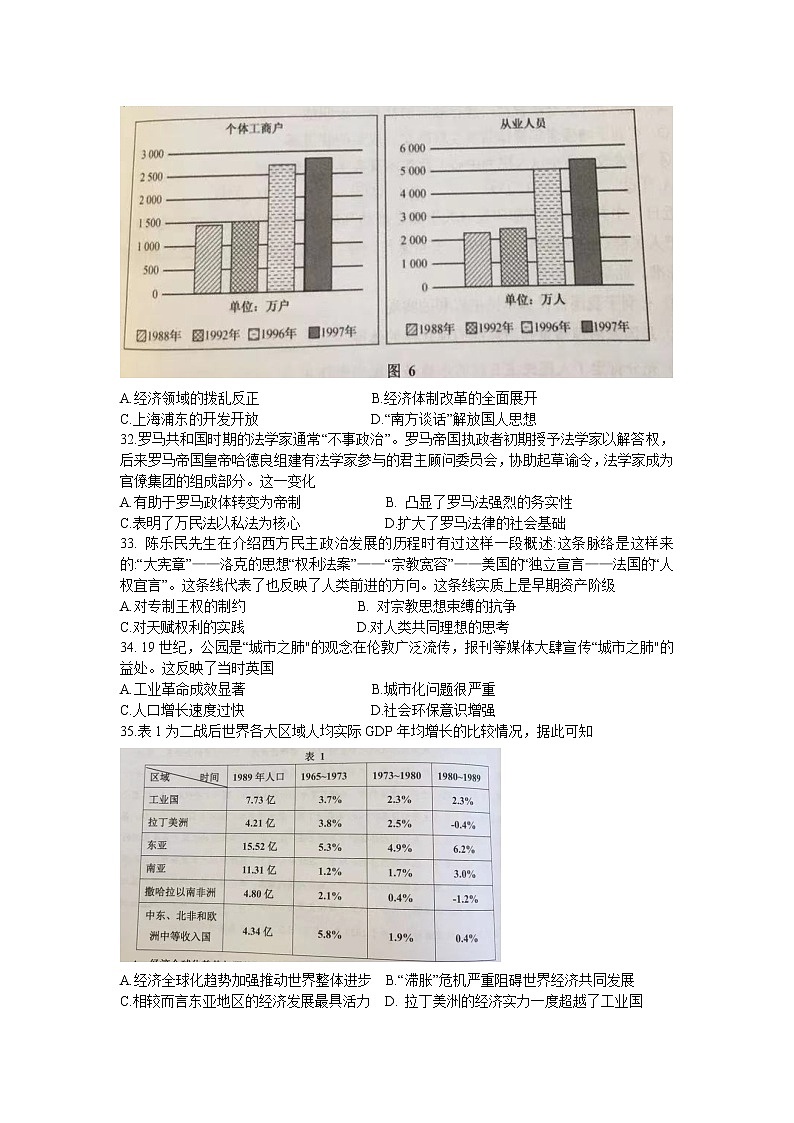 吉林省延边州2021届高三2月教学质量检测（一模）历史试题含答案第2页