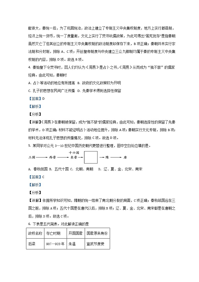 江苏省扬州市江都区大桥高级中学2021-2022学年高一上学期学情调研考试历史试题（一）含解析02