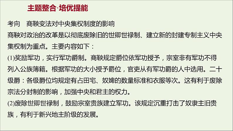 2021_2022高中历史专题二商鞅变法专题提升课课件人民版选修104