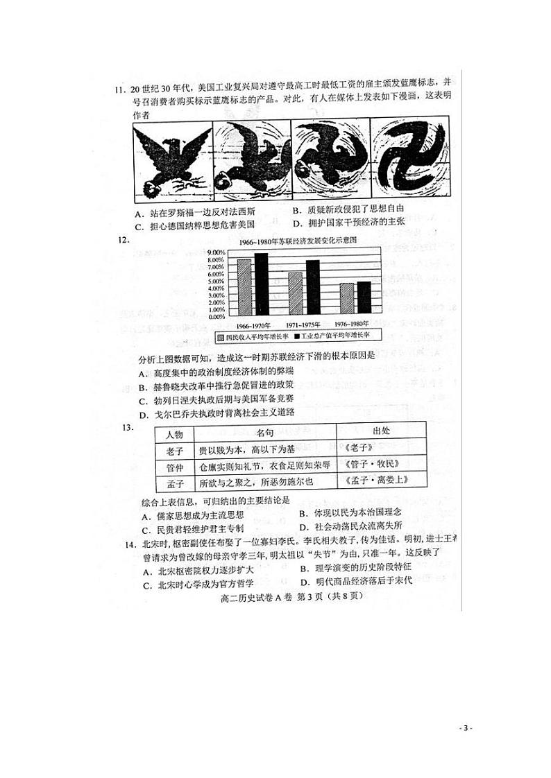 2020-2021学年河北省唐山市高二上学期期末考试历史试题 PDF版03
