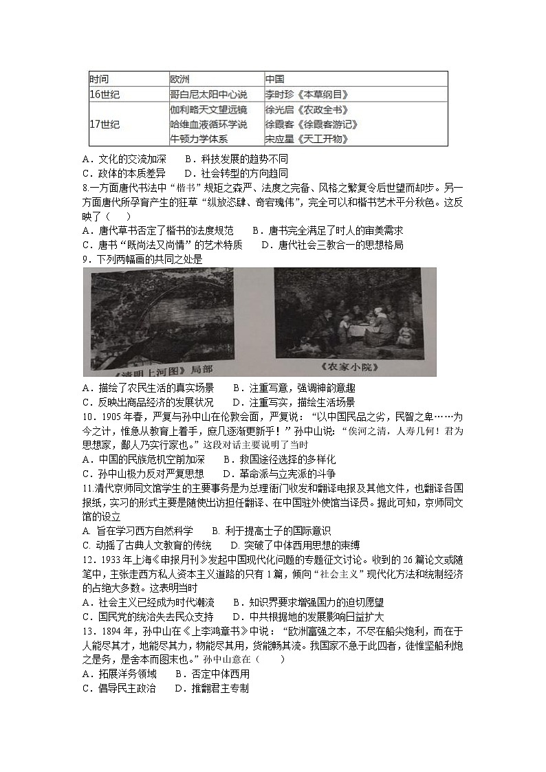 2021-2022学年江西省赣州市教育发展联盟高二上学期第七次联考历史试题含答案02