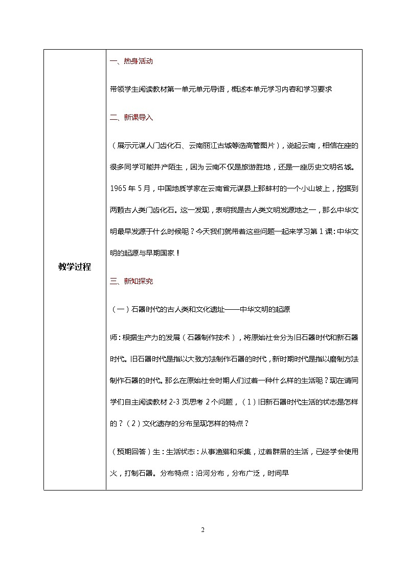 第1课《中华文明的起源与早期国家》课件PPT+教案02