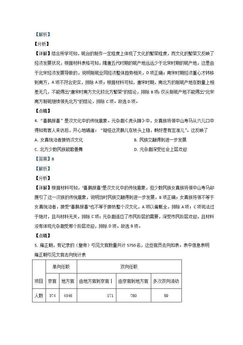 2022届湖北省七市州教科研协作体高三下学期3月联合统一调研测试（二模）历史解析版第3页