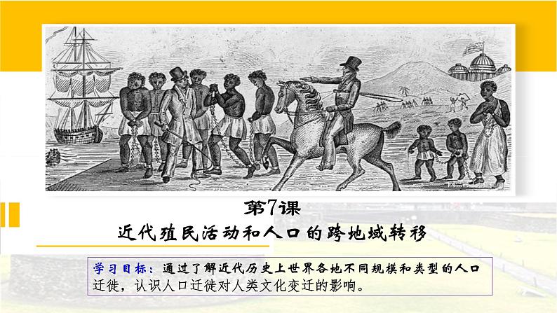 第7课近代殖民活动和人口的跨地域转移课件--2021-2022学年统编版（2019）高中历史选择性必修三文化交流与传播01