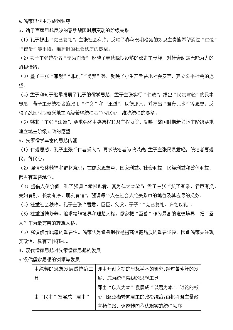 2022届优质校一模试卷专题汇编17 古代中国传统文化主流思想的演变（解析版）第2页