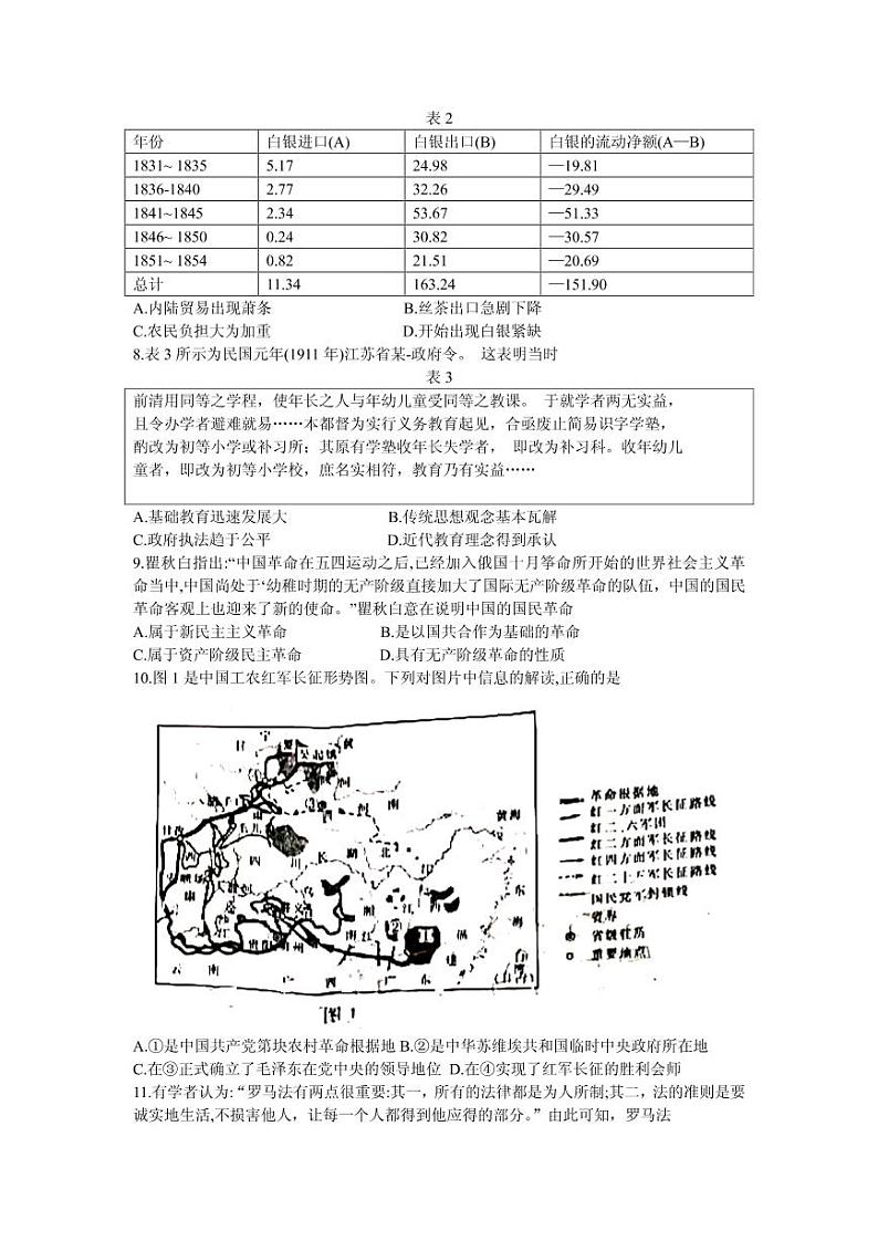 2021届福建省莆田市高三上学期第一次教学质量检测历史试题 PDF版02