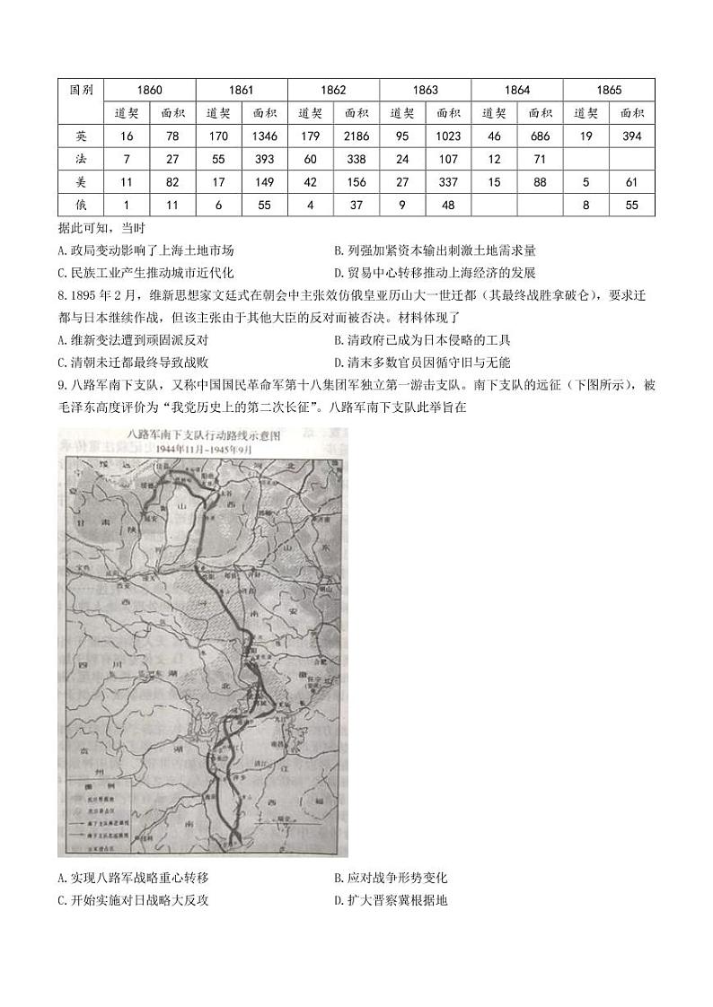 2022届高三普通高中名校联考信息卷（模拟二）试卷及答案——历史（解析版）02
