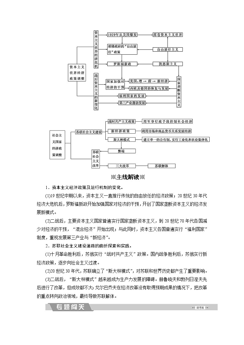 高考历史二轮专题复习文档：专题14 世界资本主义经济的调整与苏联的社会主义建设（含详解）第2页