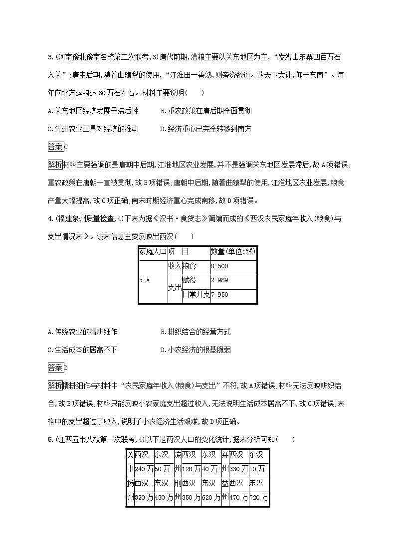 高考历史一轮复习课时规范练19《发达的古代农业和手工业》（含详解）02