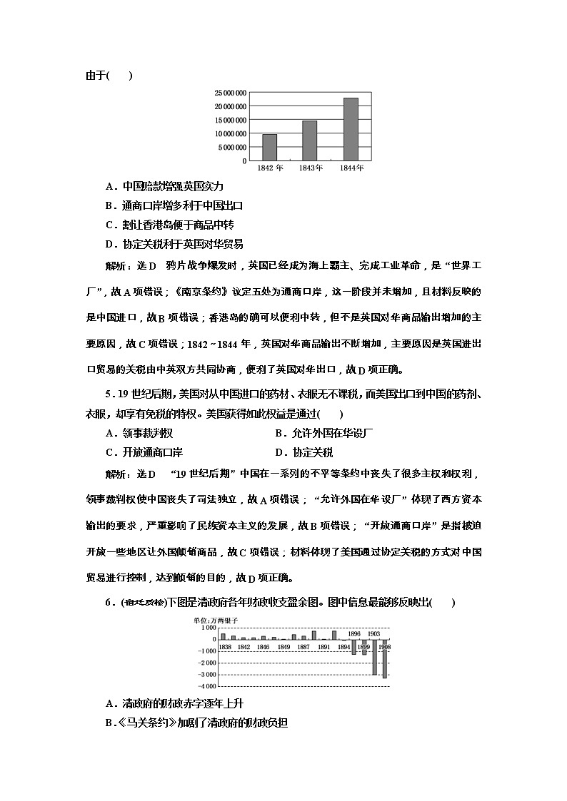 高考历史一轮课时检测05《从鸦片战争到八国联军侵华》（含详解）第2页