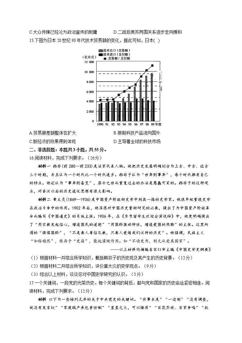 2022届新高考历史精创预测卷 重庆专版 (2)（含答案）03