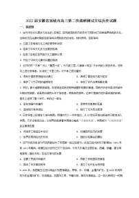 安徽省宣城市2022届高三下学期第二次调研测试（二模）历史试题 Word版含答案