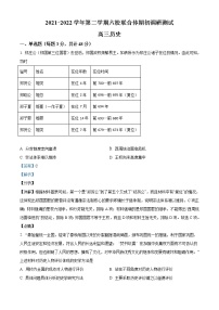 精品解析：江苏省六校联合体2022届高三下学期期初联合调研考试历史试题（解析版）