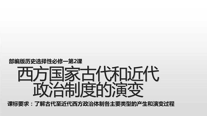 人教统编版历史选择性必修1 国家制度与社会治理第2课 西方国家古代和近代政治制度的演变 课件第2页