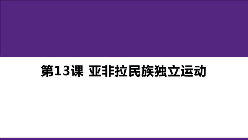 高中历史人教统编版（必修）中外历史纲要（下）第13课 亚非拉民族独立运动 课件01