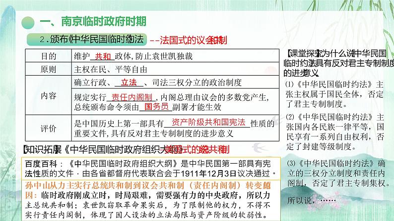 选择性必修一《国家制度与社会治理 》新视角课件 第3课 中国近代至当代政治制度的演变06