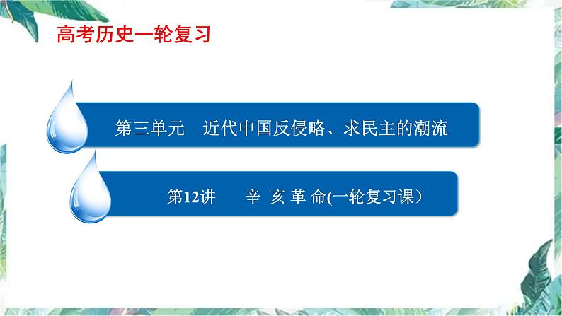 高考历史专题复习 辛亥革命  一轮复习课课件PPT第1页